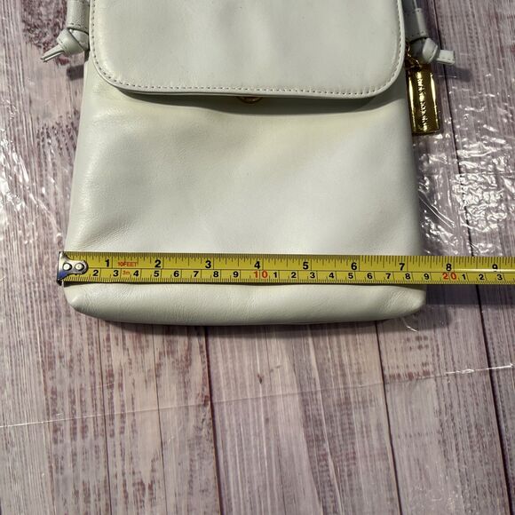 Giani Bernini Signature Logo White Genuine Leather Crossbody Bag/Purse. - Picture 10 of 12